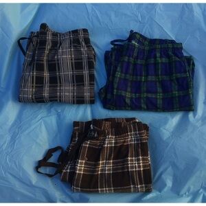 (3) Pairs Men’s Large Fleece Sleep Pants, Gently Used